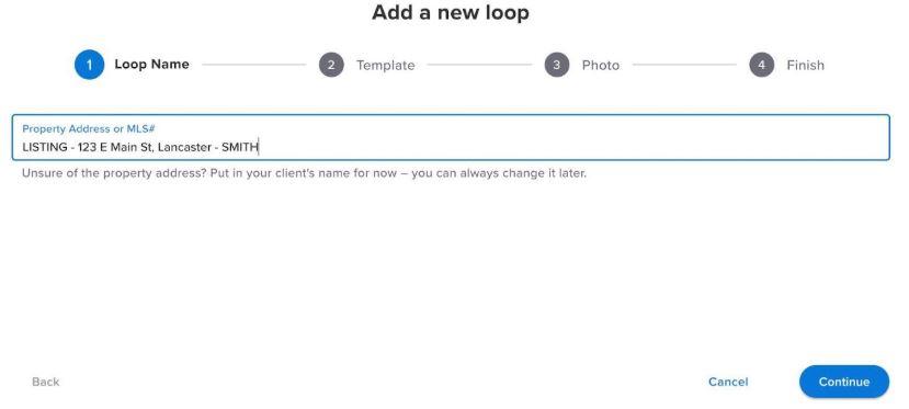 Setting Up a New Listing Using Dotloop