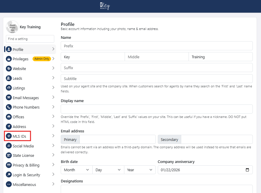 Connect your MLS to your Keyworld Website